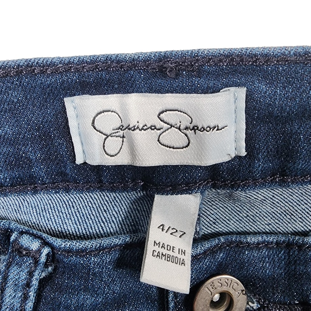Jessica Simpson Jeans Womens 4 / 27 Mid Rise Flare Bootcut Y2K Indie Sleaze - Picture 4 of 10